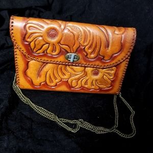 Vintage 60s/70s Tooled Leather Purse